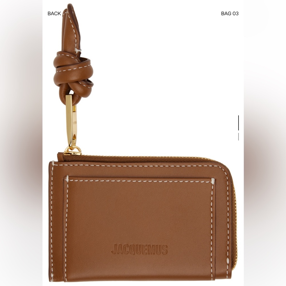 JACQUEMUS Brown Les Sculptures 'Le porte-cartes Tourni Card Holder